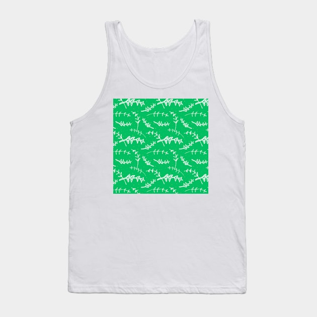 Botanical-Pattern, set, green, white 1, botanic, nature, botanical, floral, flowers, floral-pattern, leaves, plants, minimalist, garden, jungle, leaf, exotic, tropical, flower, boho, cacti, succulent, digital, graphic-design, pattern, Tank Top by DREAMBIGSHIRTS